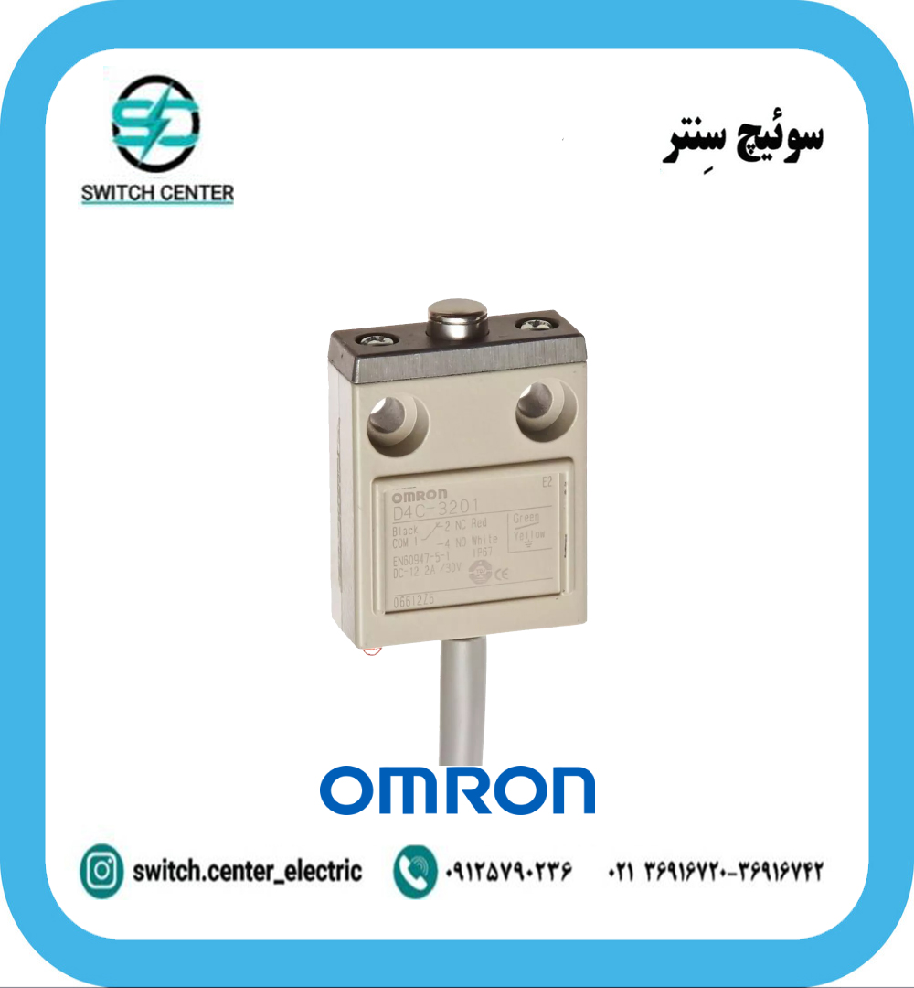 میکروسوئیچ کابلدار فشاری ساده امرون مدل D4C-1301 میکروسوئیچ کابلدار فشاری ساده امرون مدل D4C-1301
